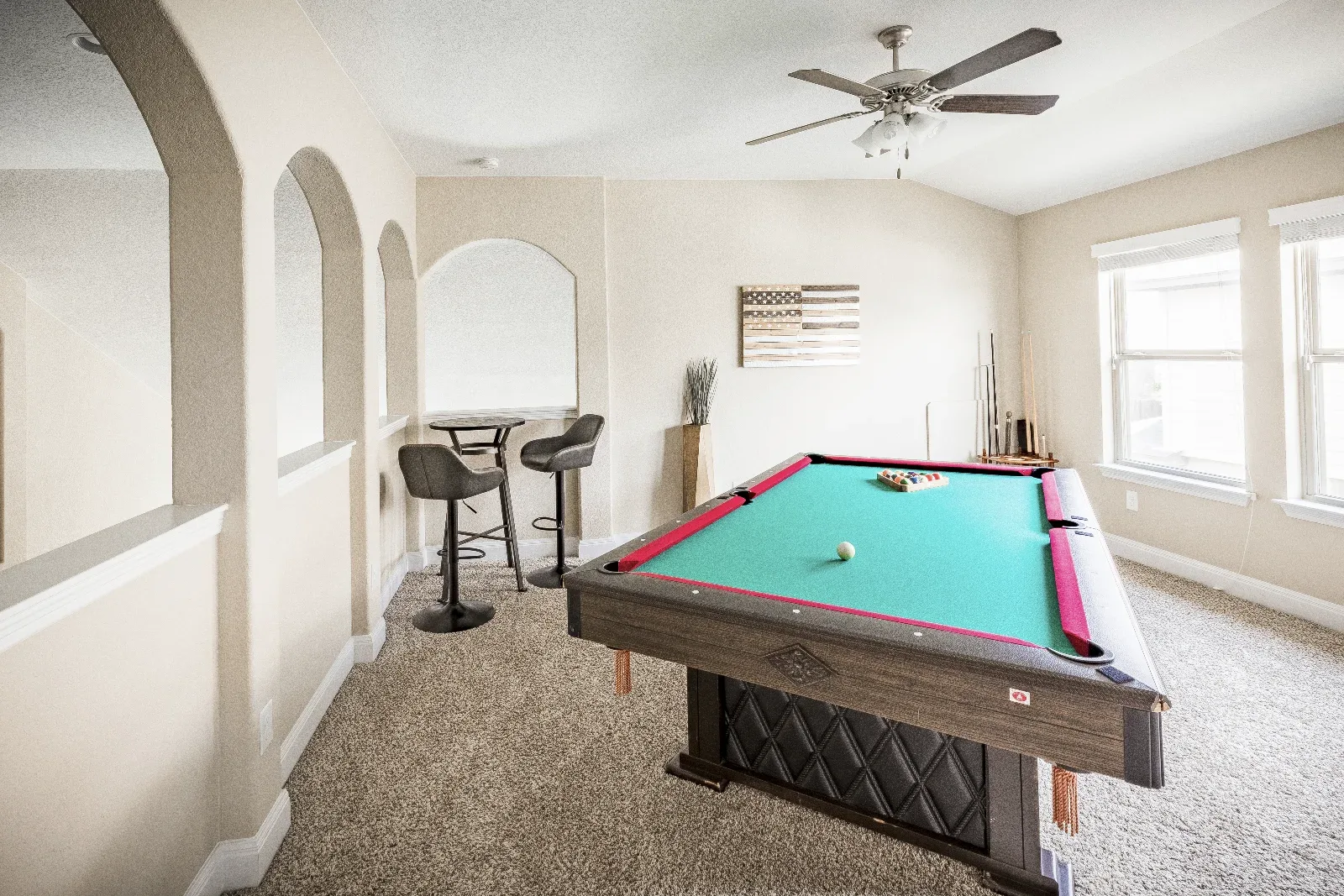 Pool table room at Downwind Beach House- Randolph AFB Lodging